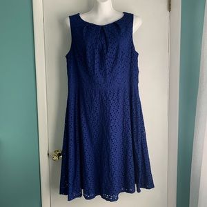 London Times Eyelet Dress EUC